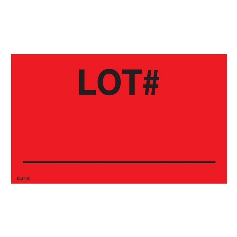 3″ x 5″ Lot # labels (500 per Roll)