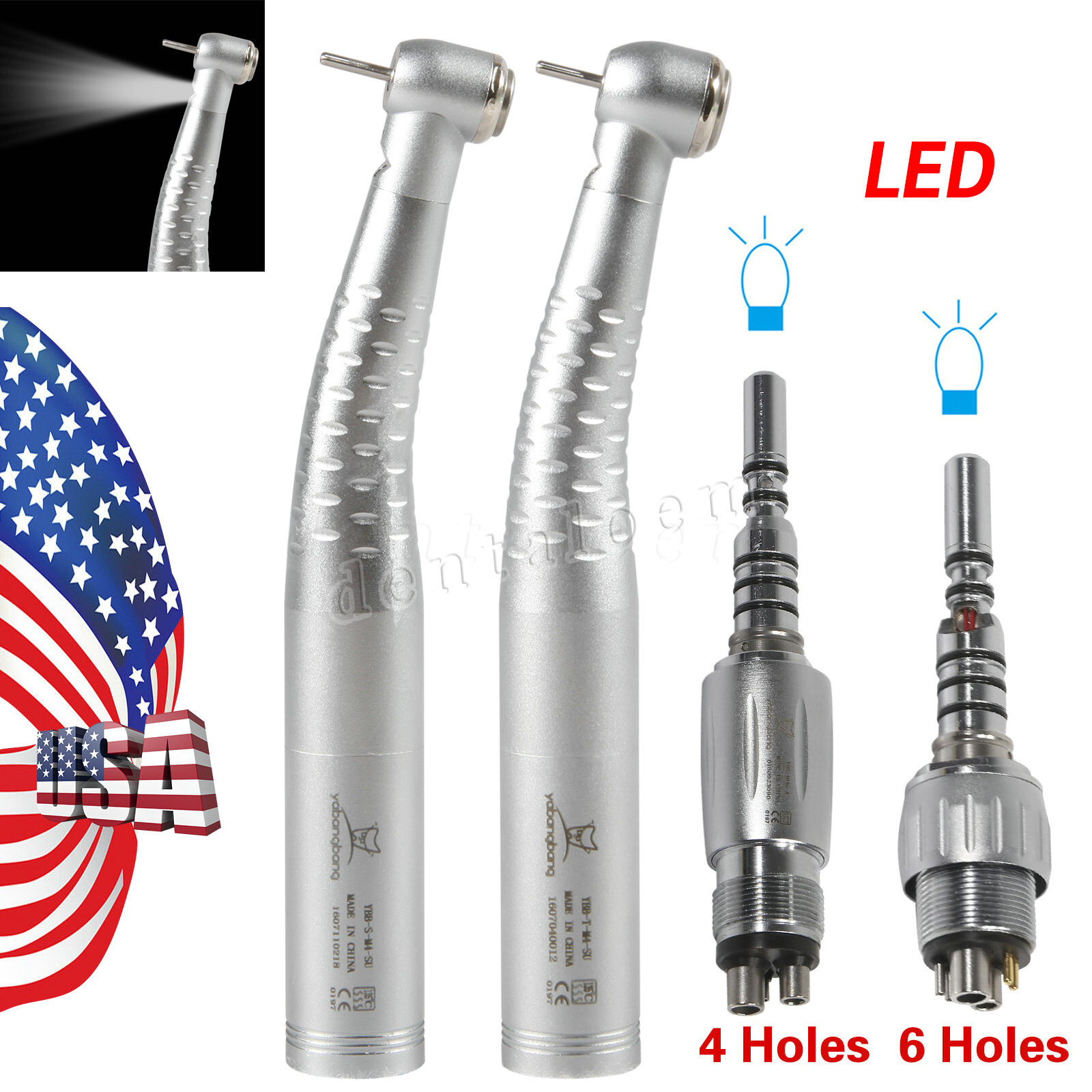 Fiber-Optic Dental High speed Handpiece Fits KaV Couplers 4/6 Hole 4Hole 6 Pin
