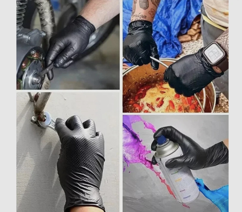 8 Mil Black Heavy Duty Thick Nitrile Industrial Gloves Case 1000 PC New S M L XL
