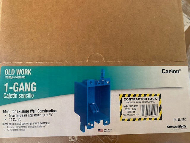 (50 PACK) Carlon B114R-UPC Single Gang Old Work Box, Switch Box