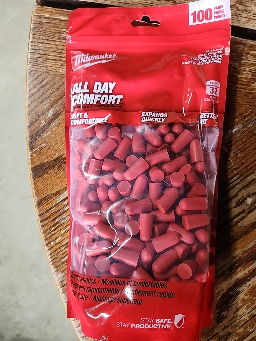 Milwaukee DISPOSABLE EARPLUGS 100 PK Noise Reduction Rating 32 dB Pairs