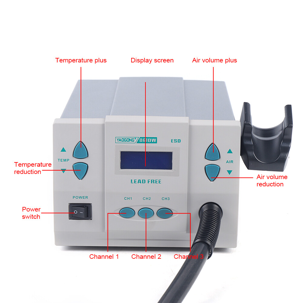 Digital Display Station Hot Air Rework Station Soldering 1000W 861DW Heat Gun
