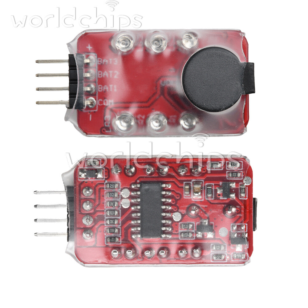 2-3S Li-ion Battery Alarm Low Voltage Buzzer Battery Alarm Module LED Indicator