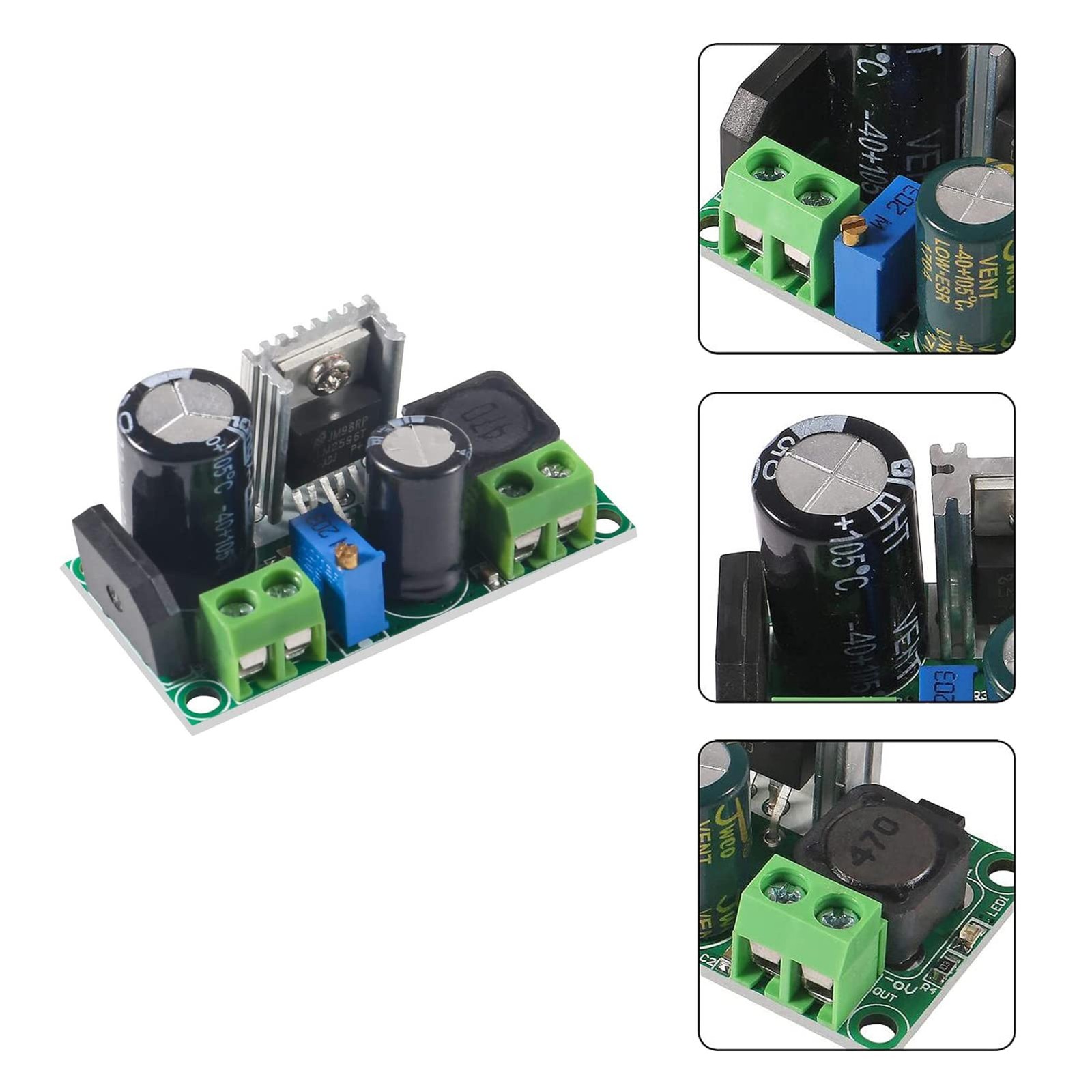 2 PCS AC/DC to DC Step Down Buck Converter 2A LM2596HV Module Regulator Board