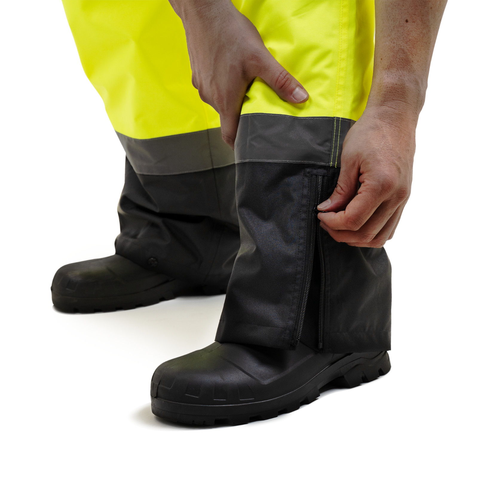 Hi Vis Rain Overall Pants Work Waterproof Reflective Visibility Safety ANSI