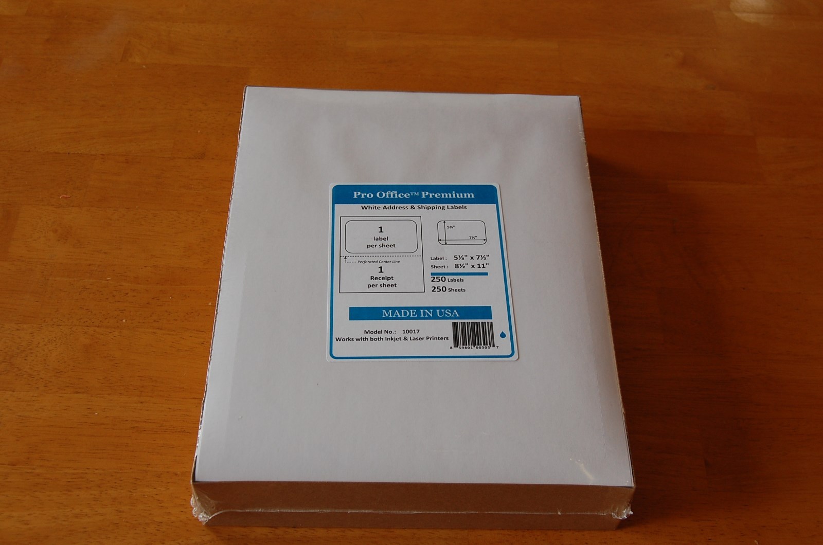250 Sheets/250 Labels Pro Office Self-adhesive shipping Label with Tear Off USA