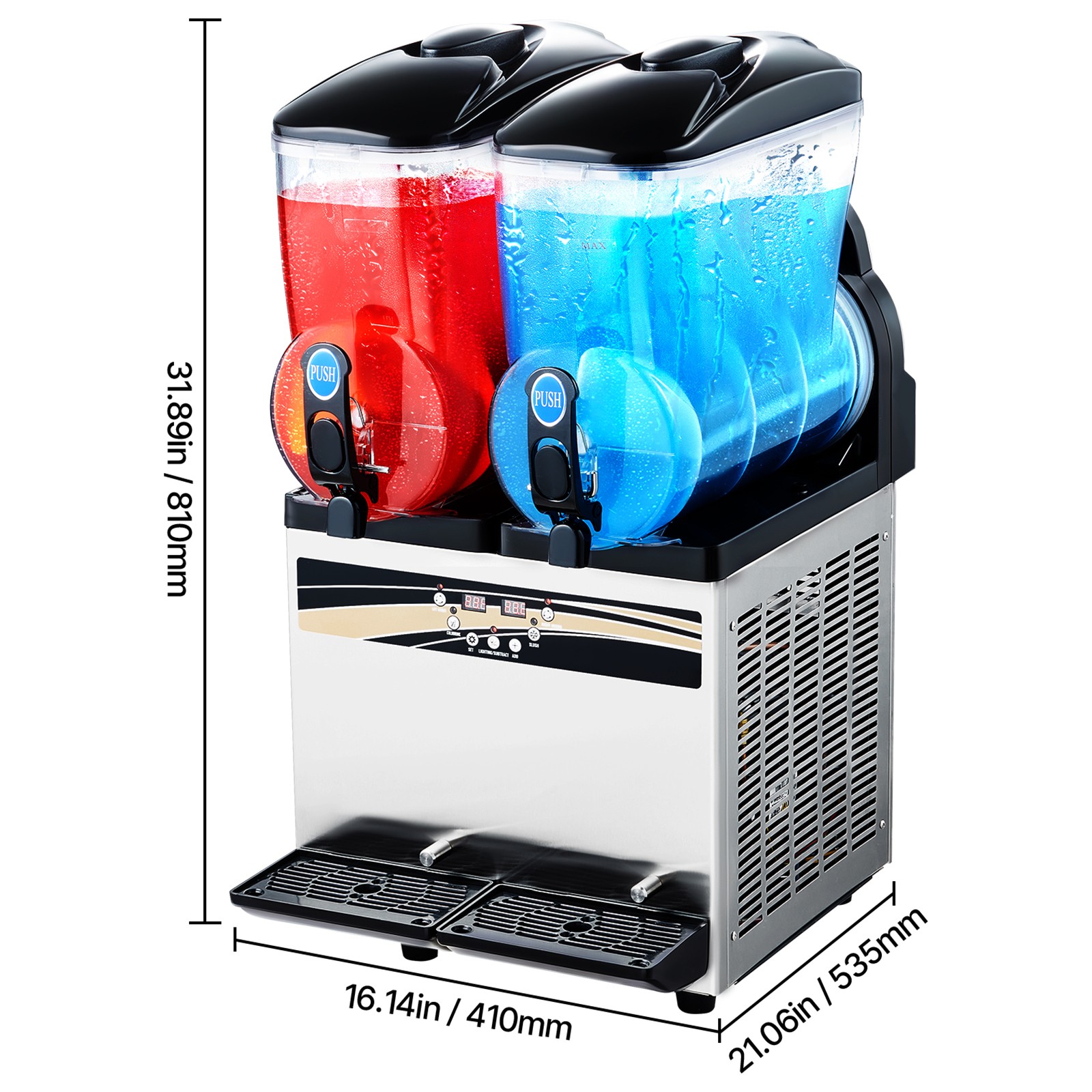 Uimoso Dual-Tank Frozen Drink Machine for Slushies and Margaritas, 15L Capacity