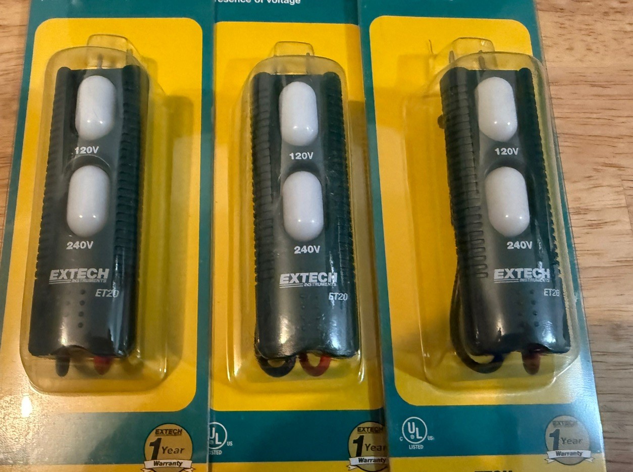 Extech ET20 Dual Voltage Detector lot of 3 NEW SEALED