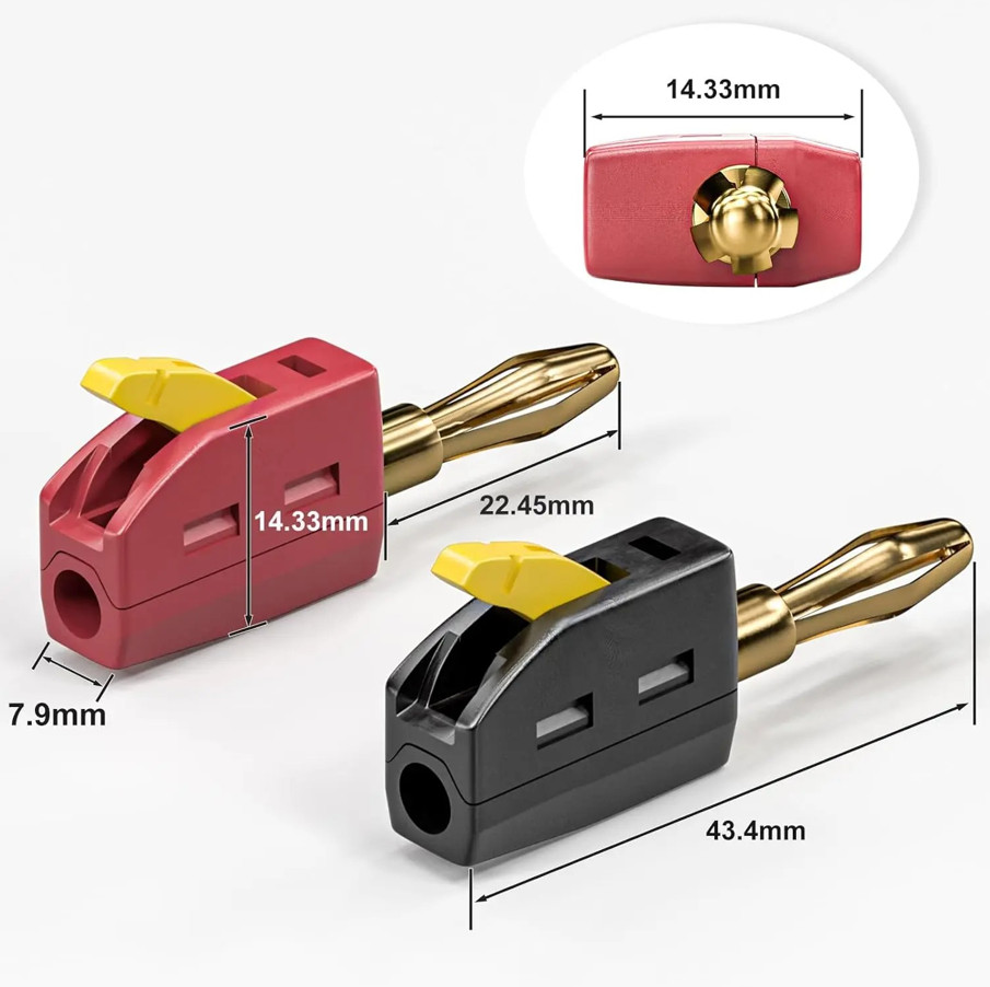 10pcs 4mm Gold Plated Banana Plug Connector High Current 32A – Banana Connector