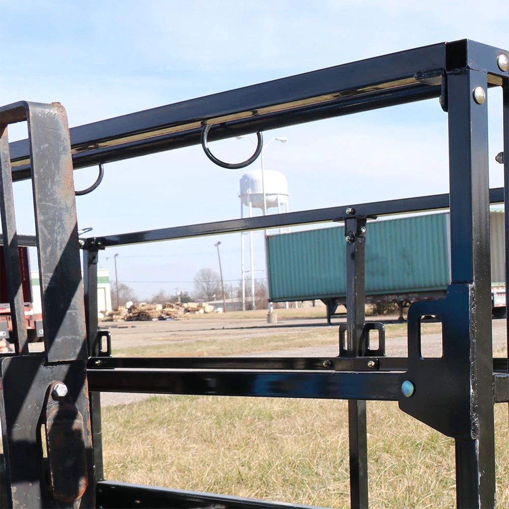 Titan Attachments 4′ x 9′ 8″ Mesh Telehandler Work Platform, Safety Man Basket
