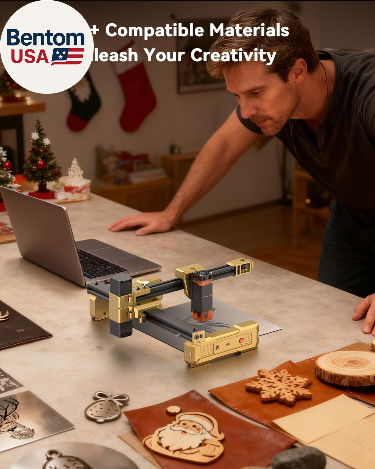 T1 Foldable Laser Engraver, Portable Engraving Machine with 0.01Mm Accuracy, 200