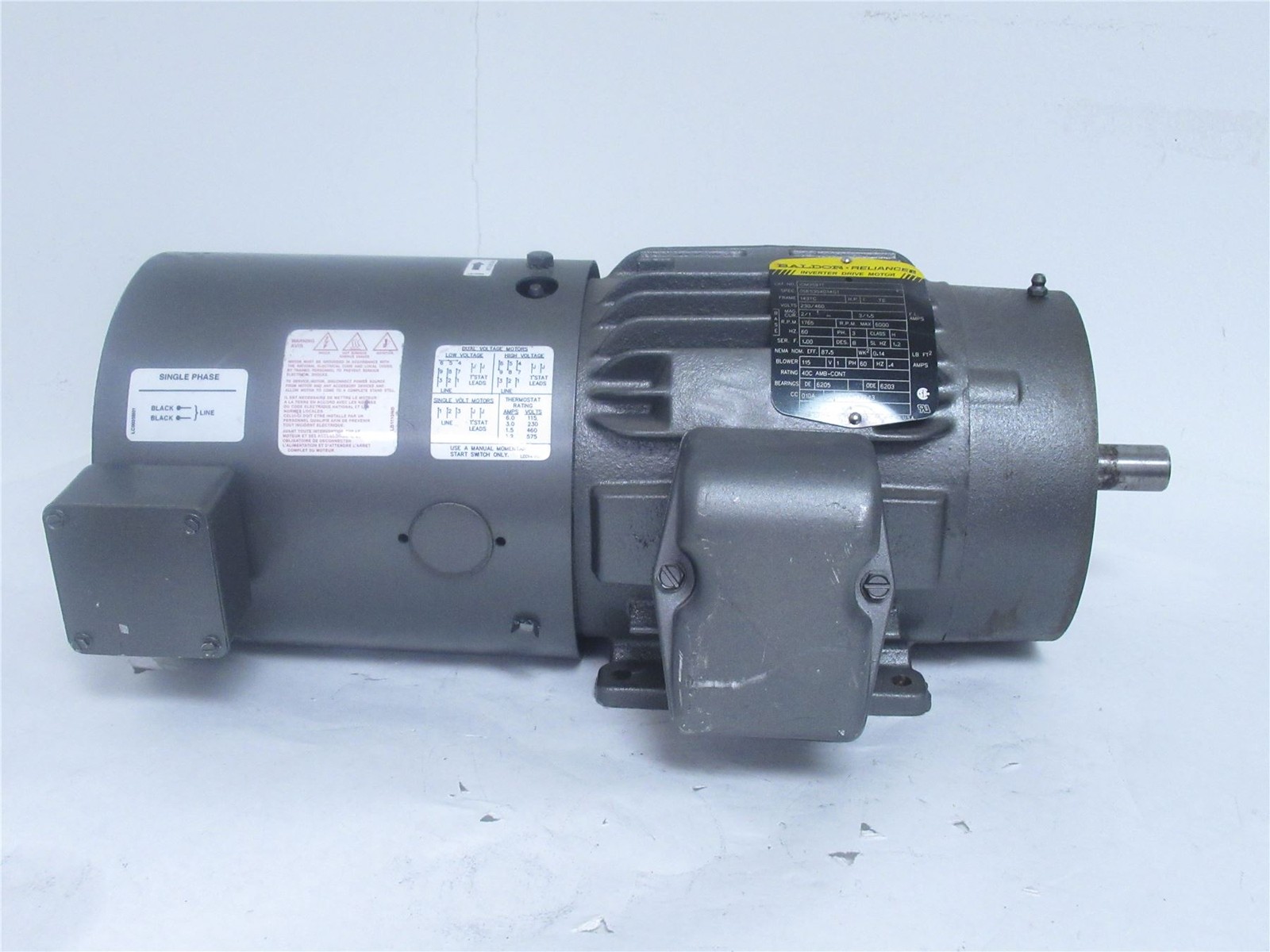 236237 Old-Stock; Baldor IDM3581T AC Motor; 1HP ; 230/460V ; 1765-6000RPM ; 3PH