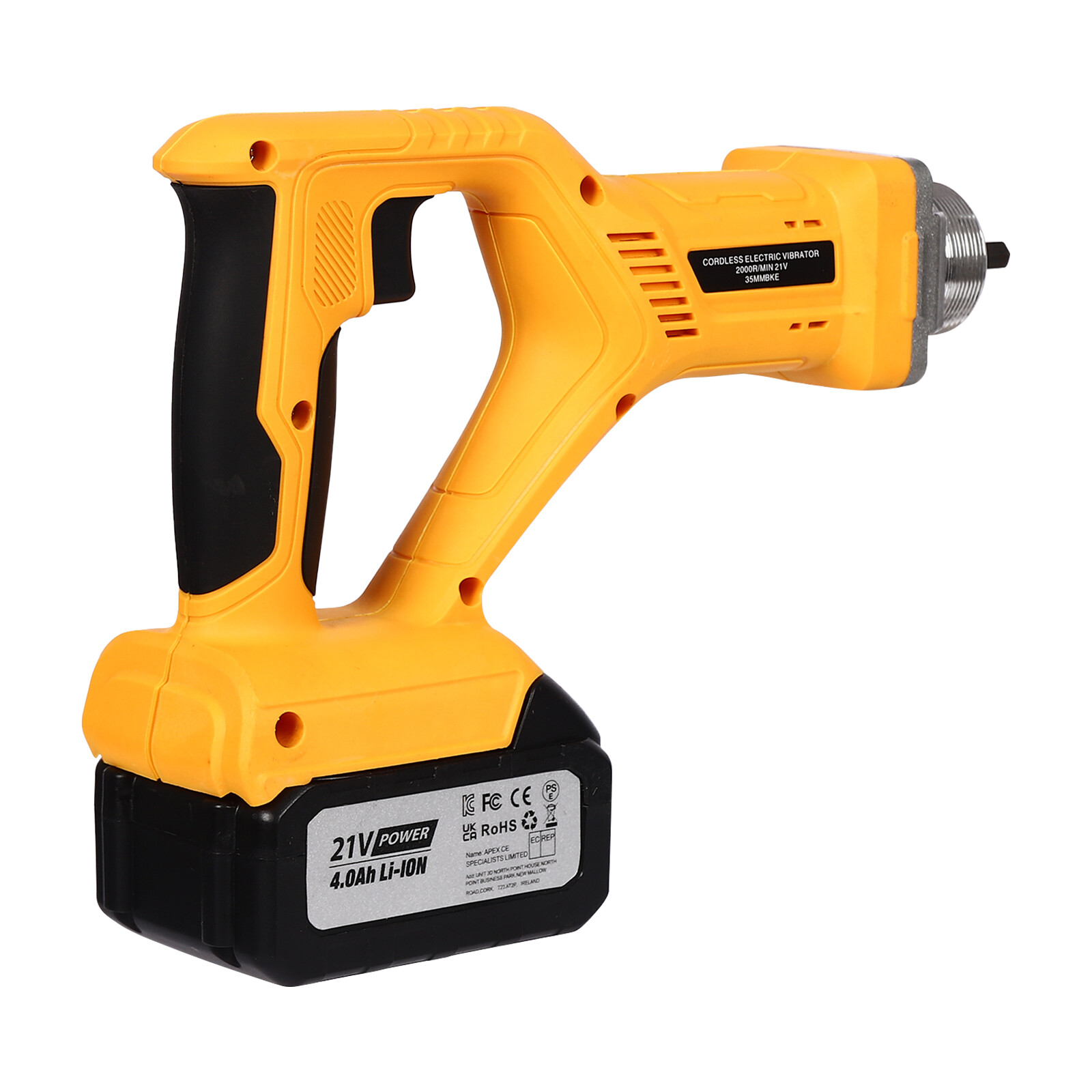 Concrete Vibrating Tool with 4.92ft Shaft, Battery Included, Ergonomic Design
