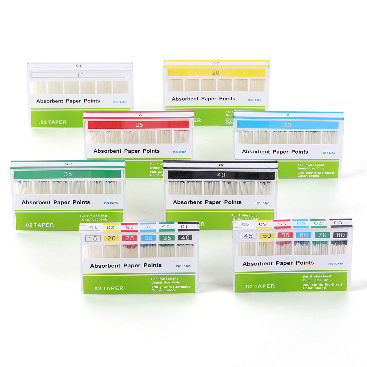 AZDENT Dental Endodontic Root Canal Absorbent Paper Points 0.02 Taper 15#-40#