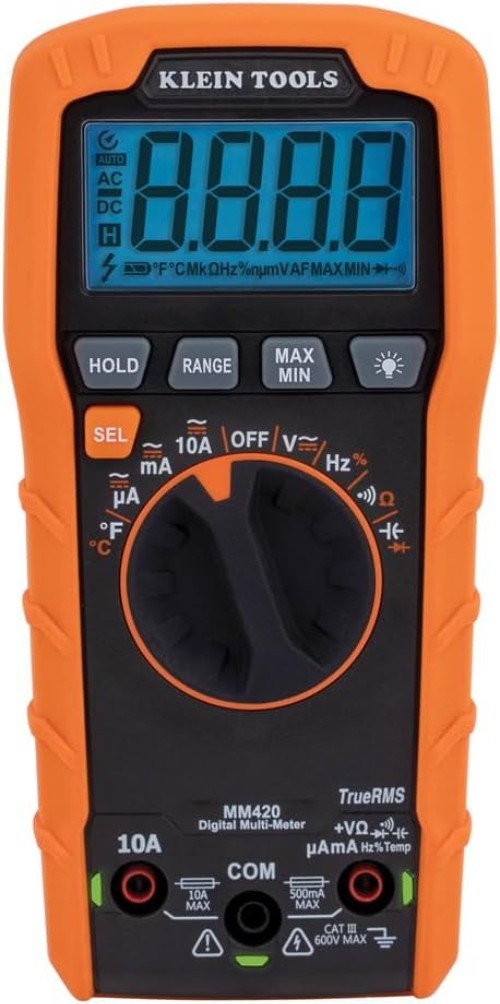 Digital Auto-Ranging TRMS Multimeter – 600V AC/DC, 10A Current, 50MΩ Resistance