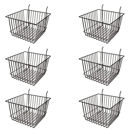 Deep Wire Storage Baskets For Gridwall and Slatwall Dimensions: 12″ x 12″ x 8″ D