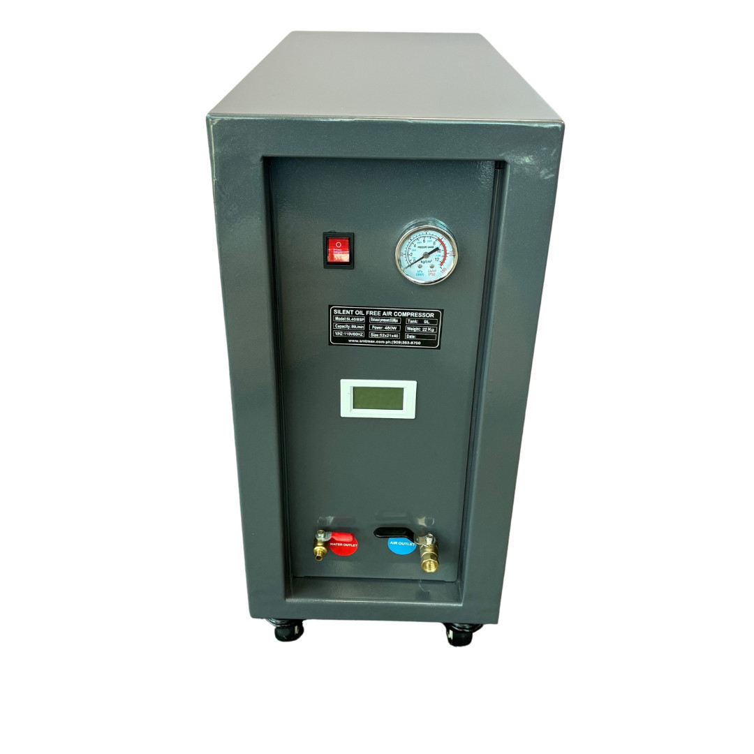 SMTmax SL-40SP Enclosed Oil-Free Dental Air Compressor – Quiet, Mobile, & (110v)