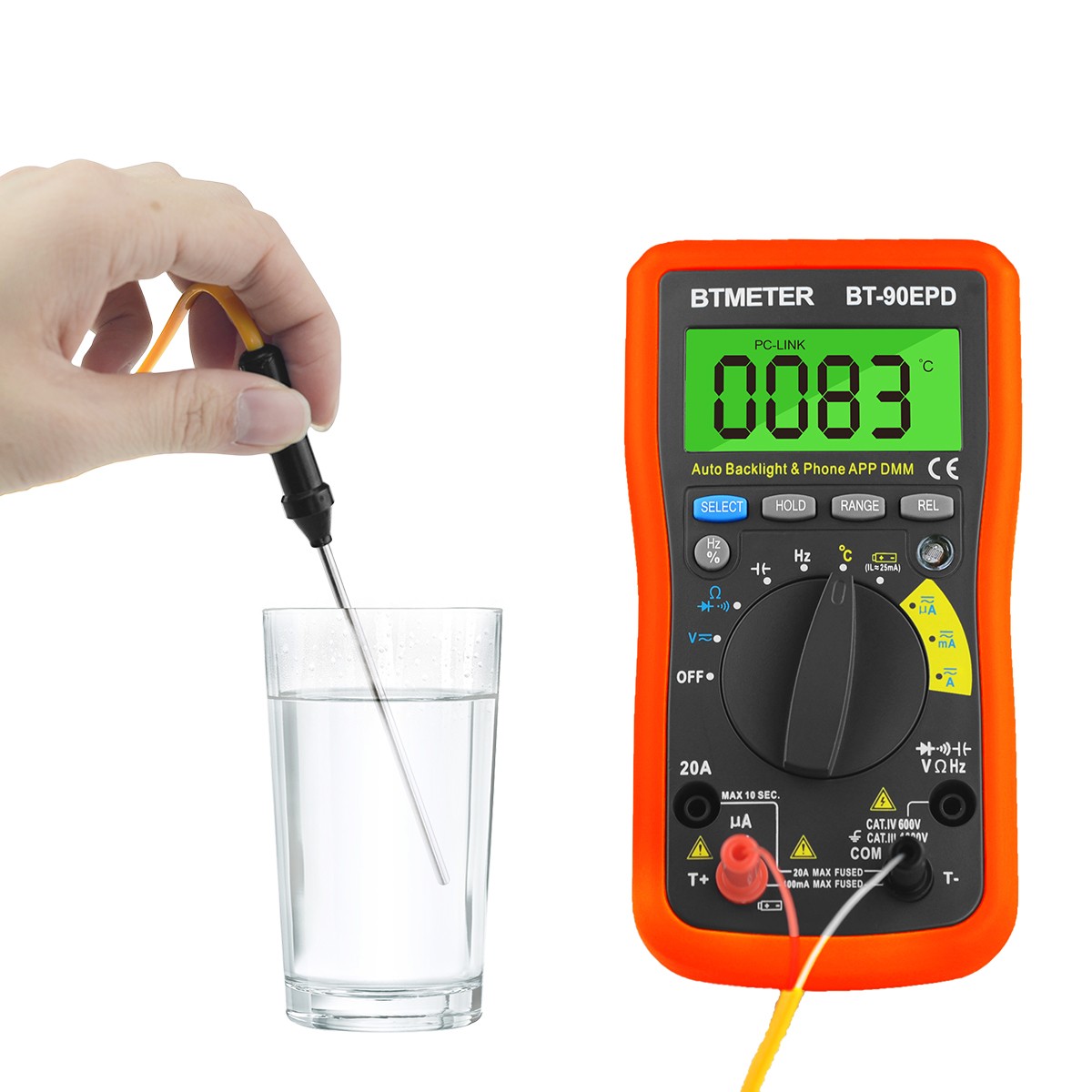 BTMETER Bluetooth Digital Multimeter 4000 Count AC/DC Voltage Current Resistance