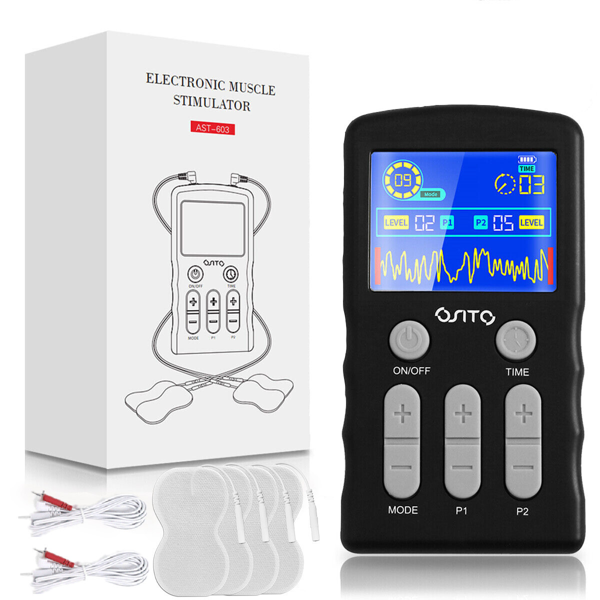 Electrical Stimulation TENS Unit Machine Muscle Massage OTC Therapy Pain Relief