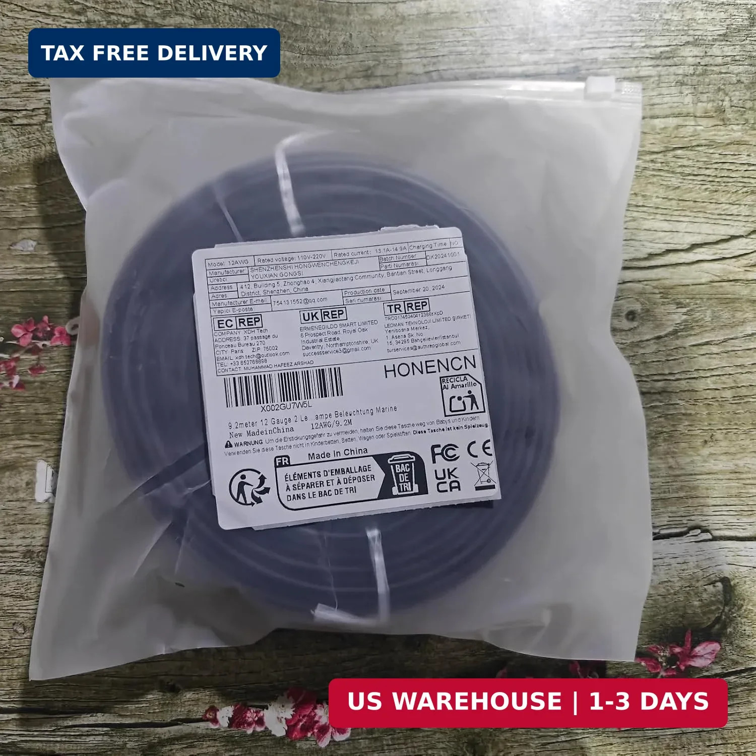 12 Gauge Wire 2 Conductor Electrical Wire, 12 AWG 3.3mm² Wire PVC Cord, 12V/24V