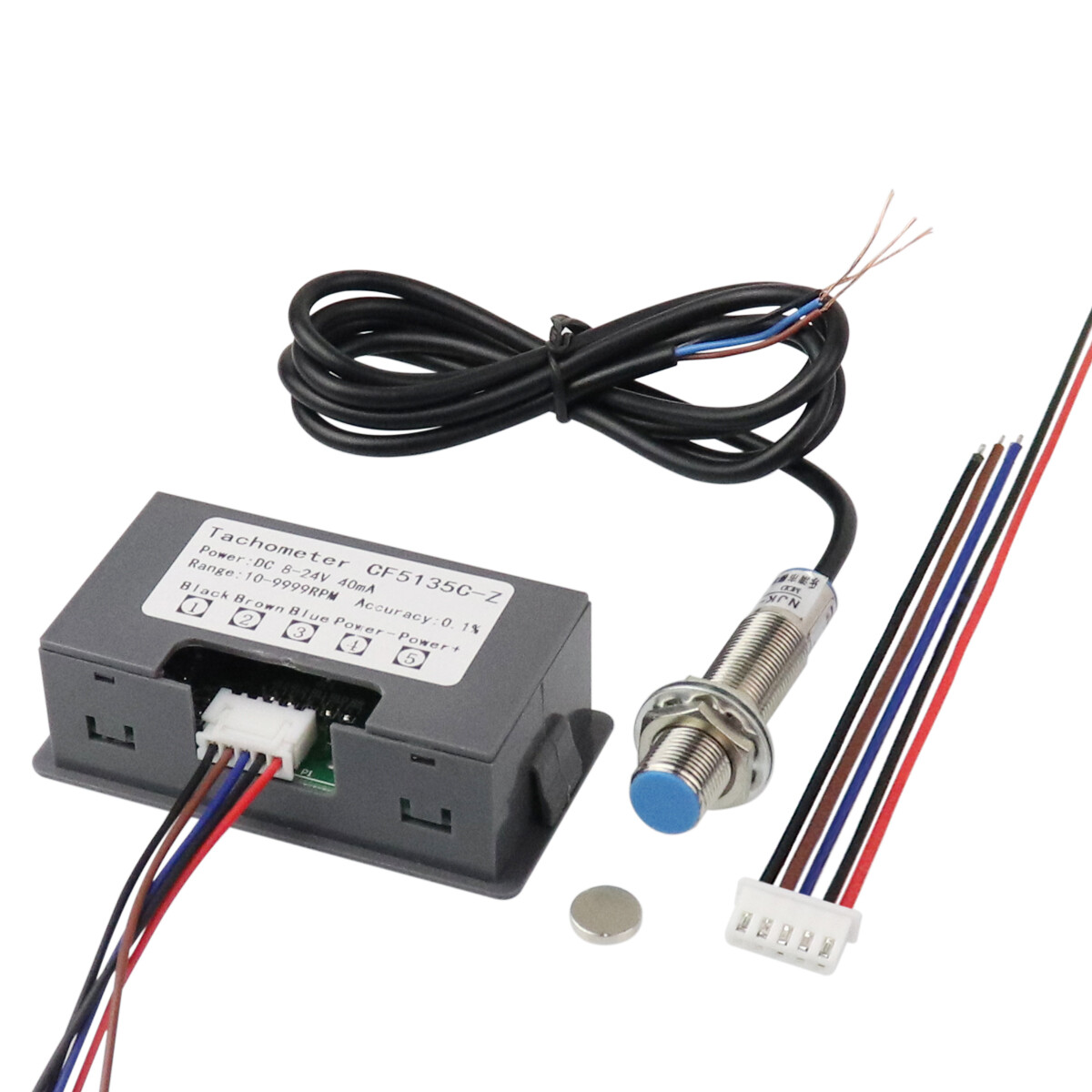 Digital LED Hall Tachometer DC 8-24V Motor Speed Tester Panel Meter 10-9999RPM
