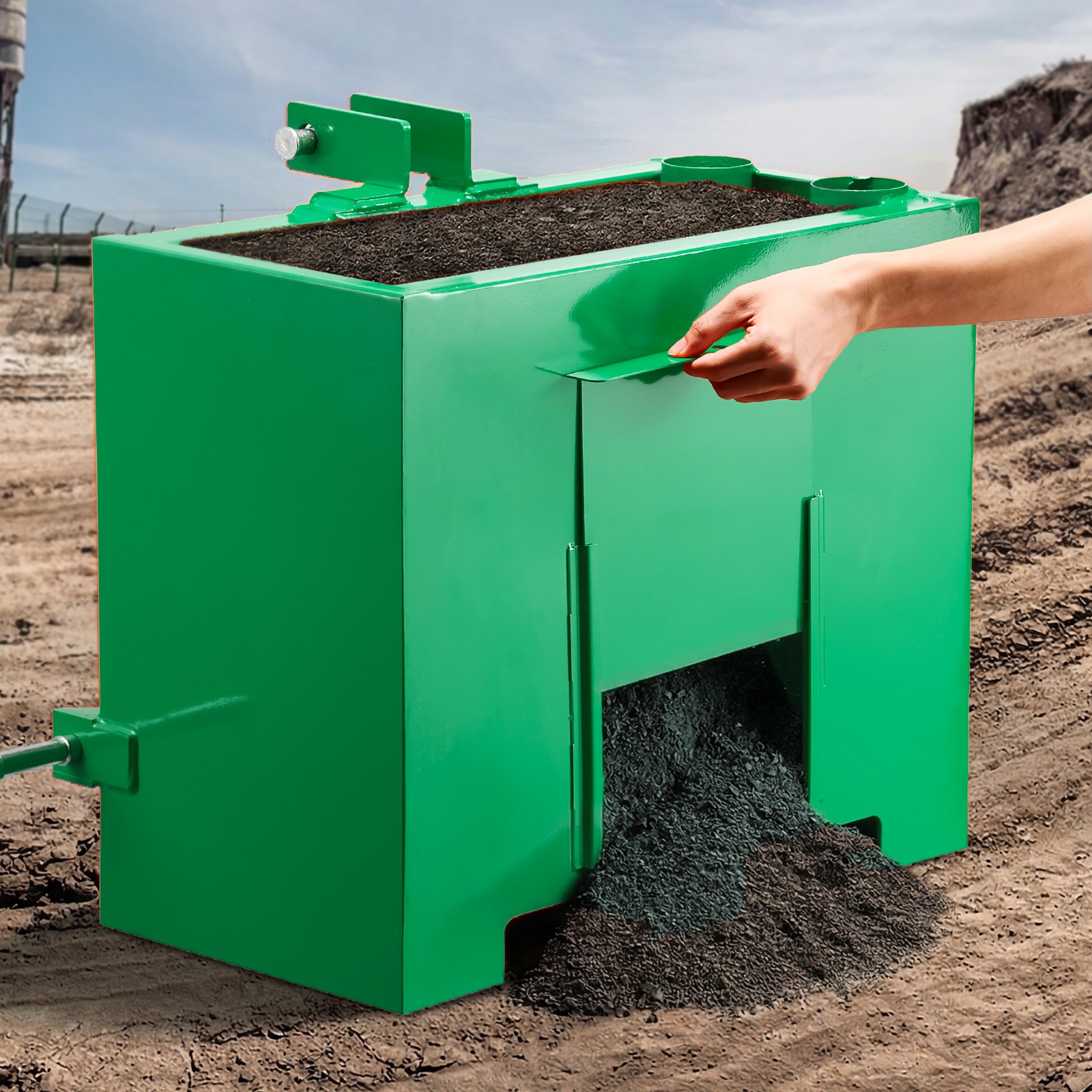 Ballast Box 3 Point Category 1 Tractor Quick Tach Hitch Counterweight Green