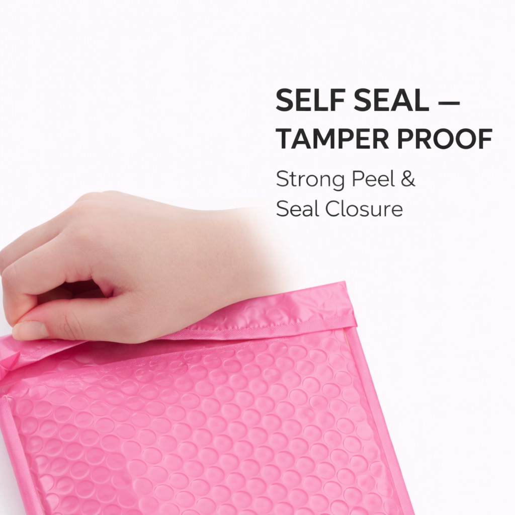 Pink Poly Bubble Mailers 10.5×16 Padded Shipping Envelopes Self Seal Bags