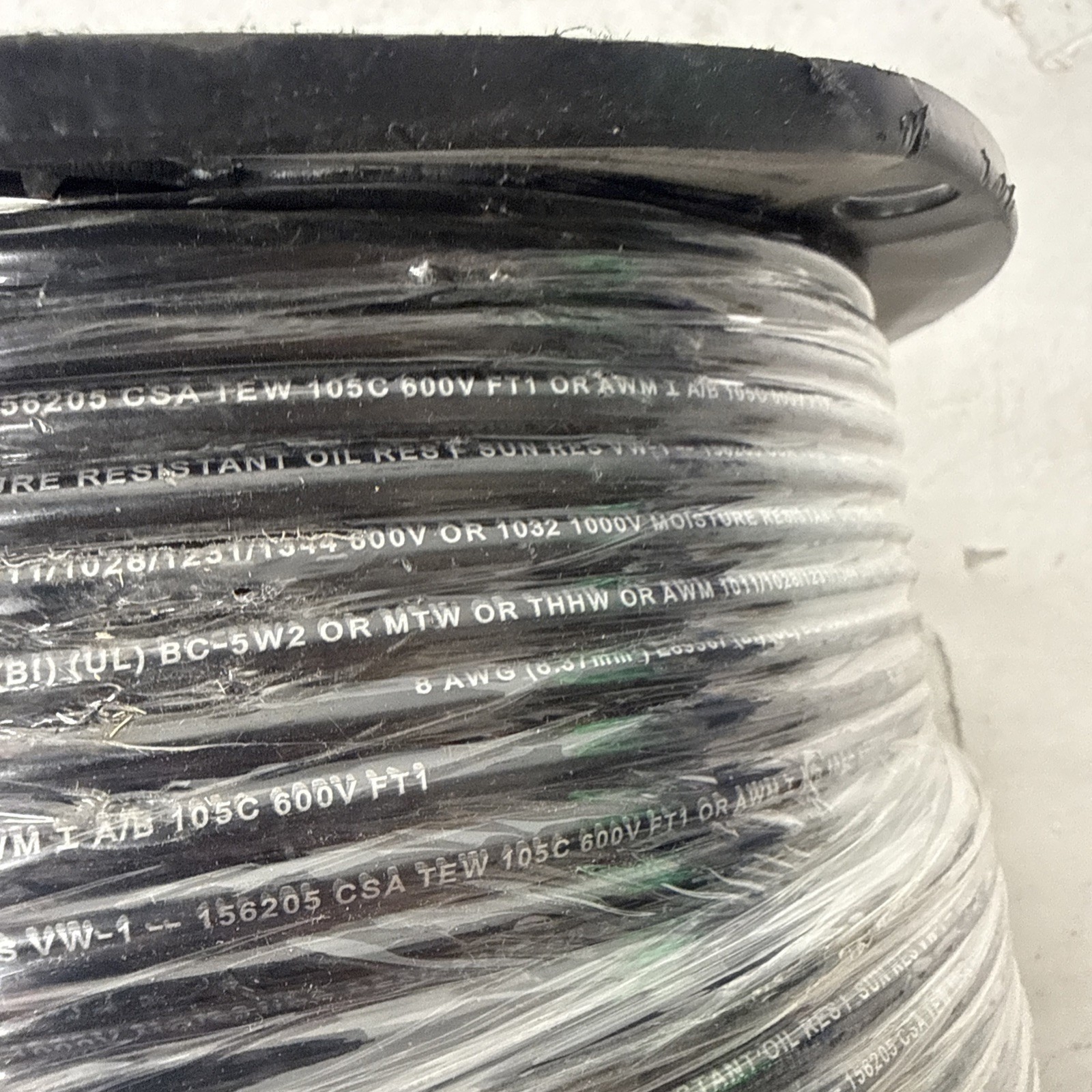 500′ Pacer 8AWG 2 Conductor Boat Cable 600V BC-5W2 Tinned Copper E157097