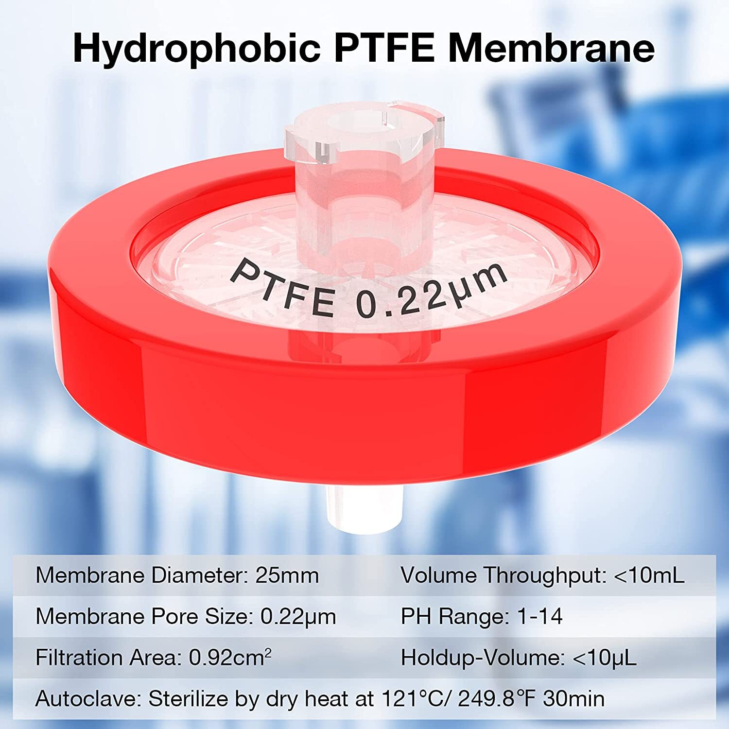 PTFE/NY/PES/GF Membrane LAB Syringe Filters 0.7μm/0.22μm/0.45μm, 13mm/25mm/33mm
