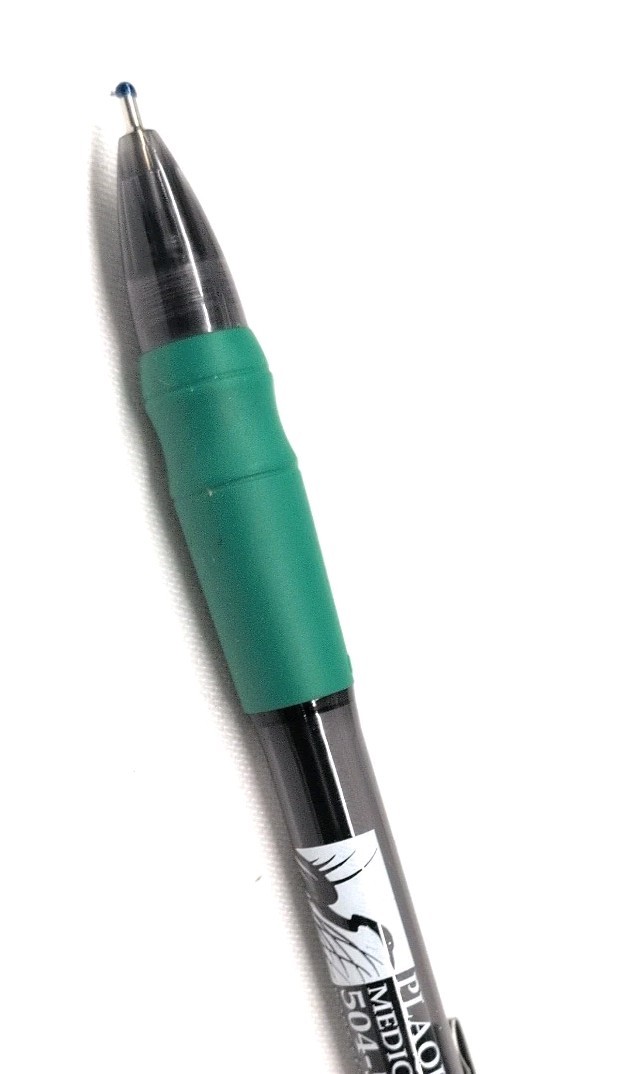 20ct Lot Misprint Click Pens MAXGLIDE Hub Pen Thick Rubber Grip GREEN w/BLUE INK