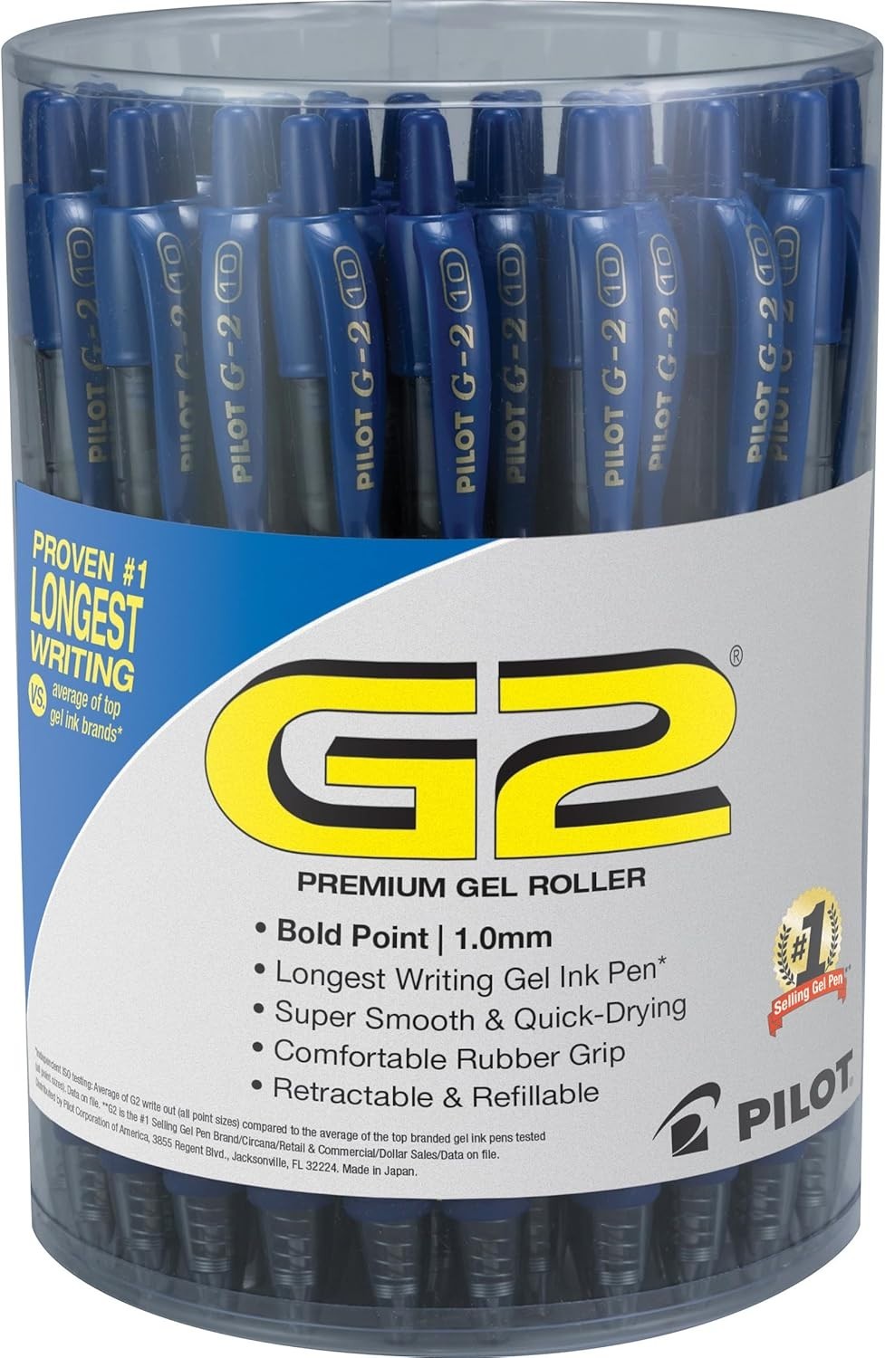 Pilot G2 Premium Gel Roller Pen, Retractable, Bold Point 1 mm, 36 Count