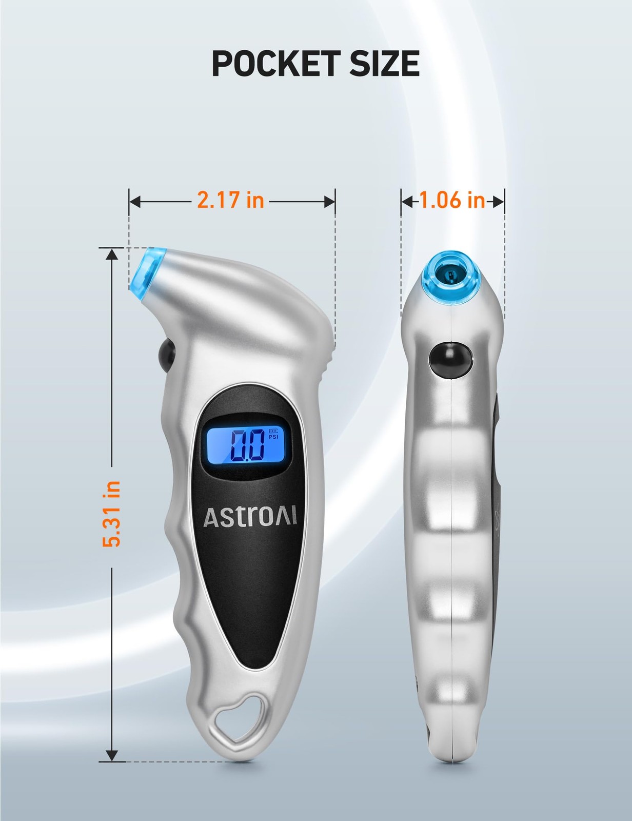 Astroai Digital Tire Pressure Gauge | 0-150 Psi Accuracy | Backlit Lcd Display