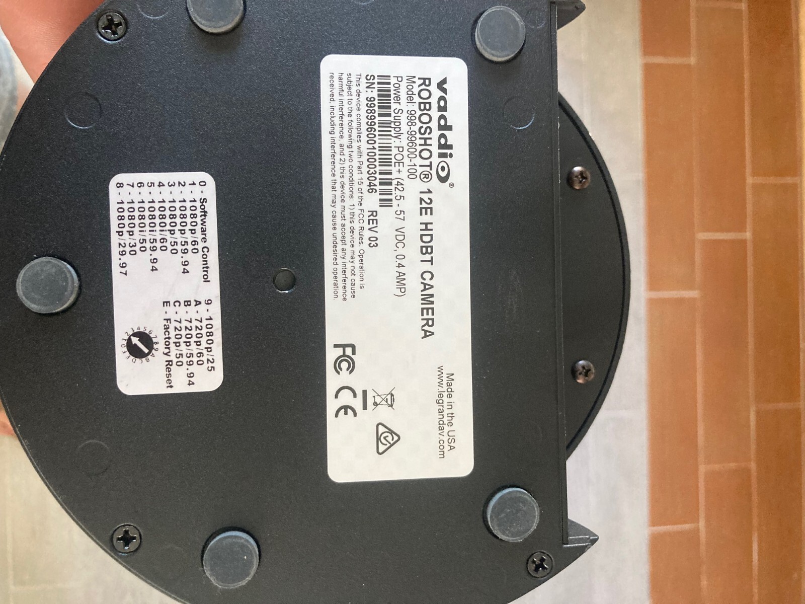 Vaddio RoboSHOT 12E HDBT Camera 998-99600-100