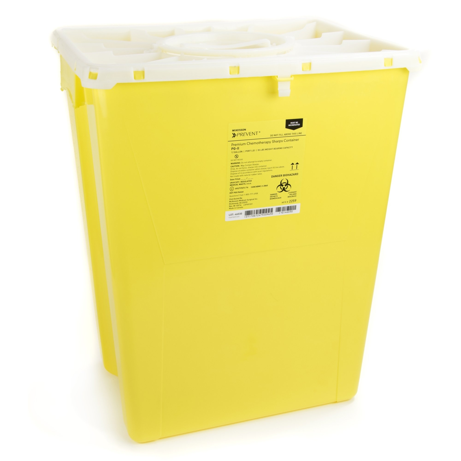 McKesson Prevent Chemotherapy Waste Container 12 gal. Vertical Entry