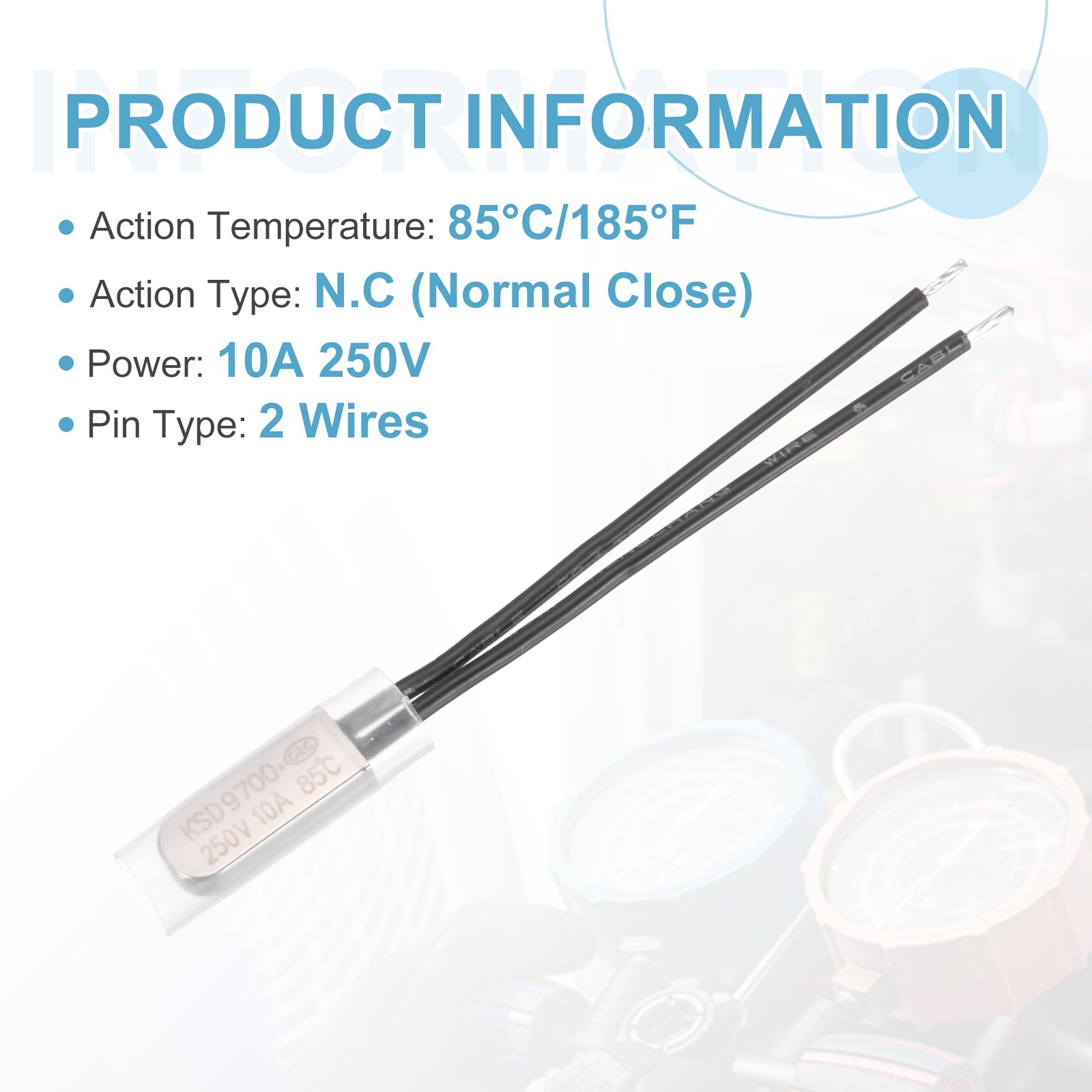 5 Pcs KSD9700 Thermostat 85°C/185°F Temperature Switch N.C 10A Metal