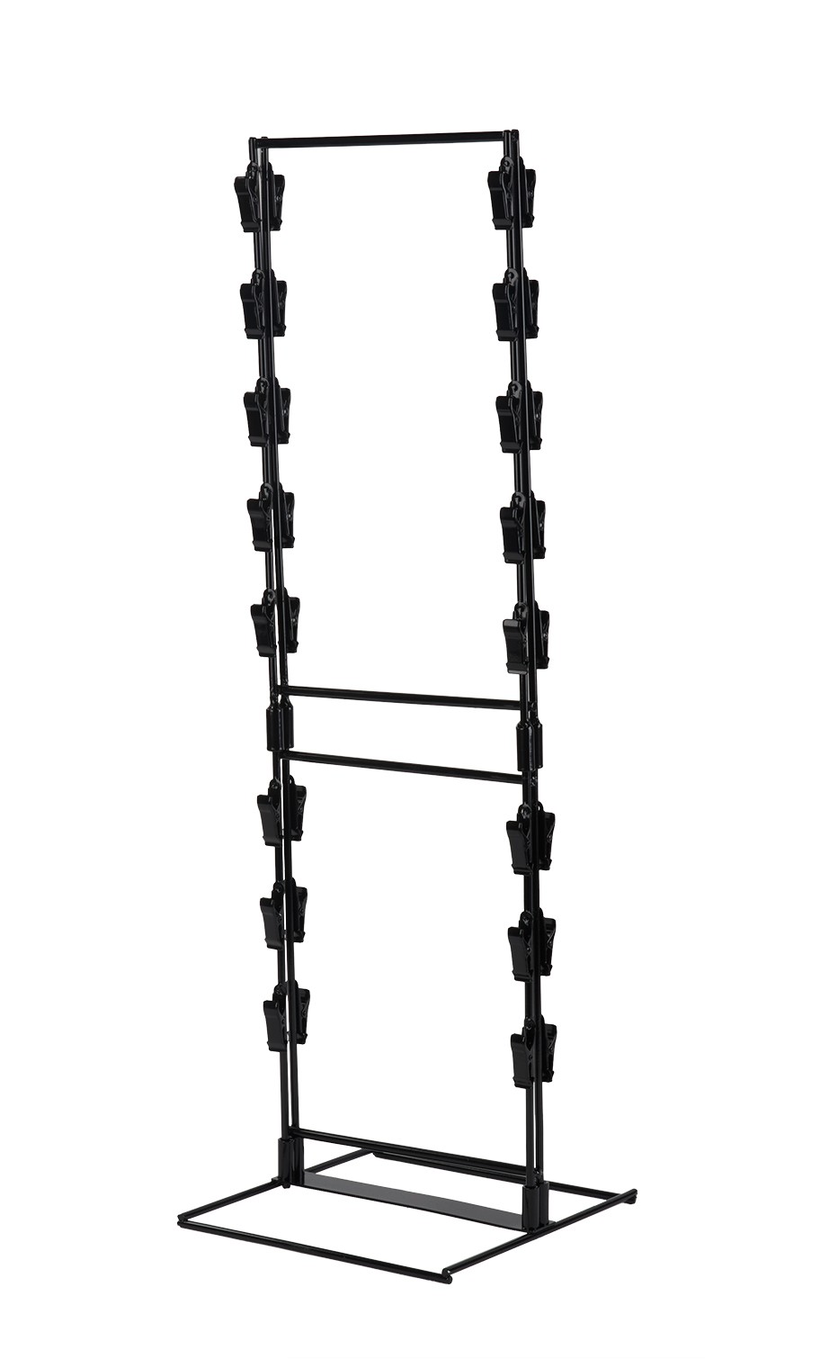 SSWBasics Black Countertop Chip Rack Display Stand – 32 Clips (9″W 10″D