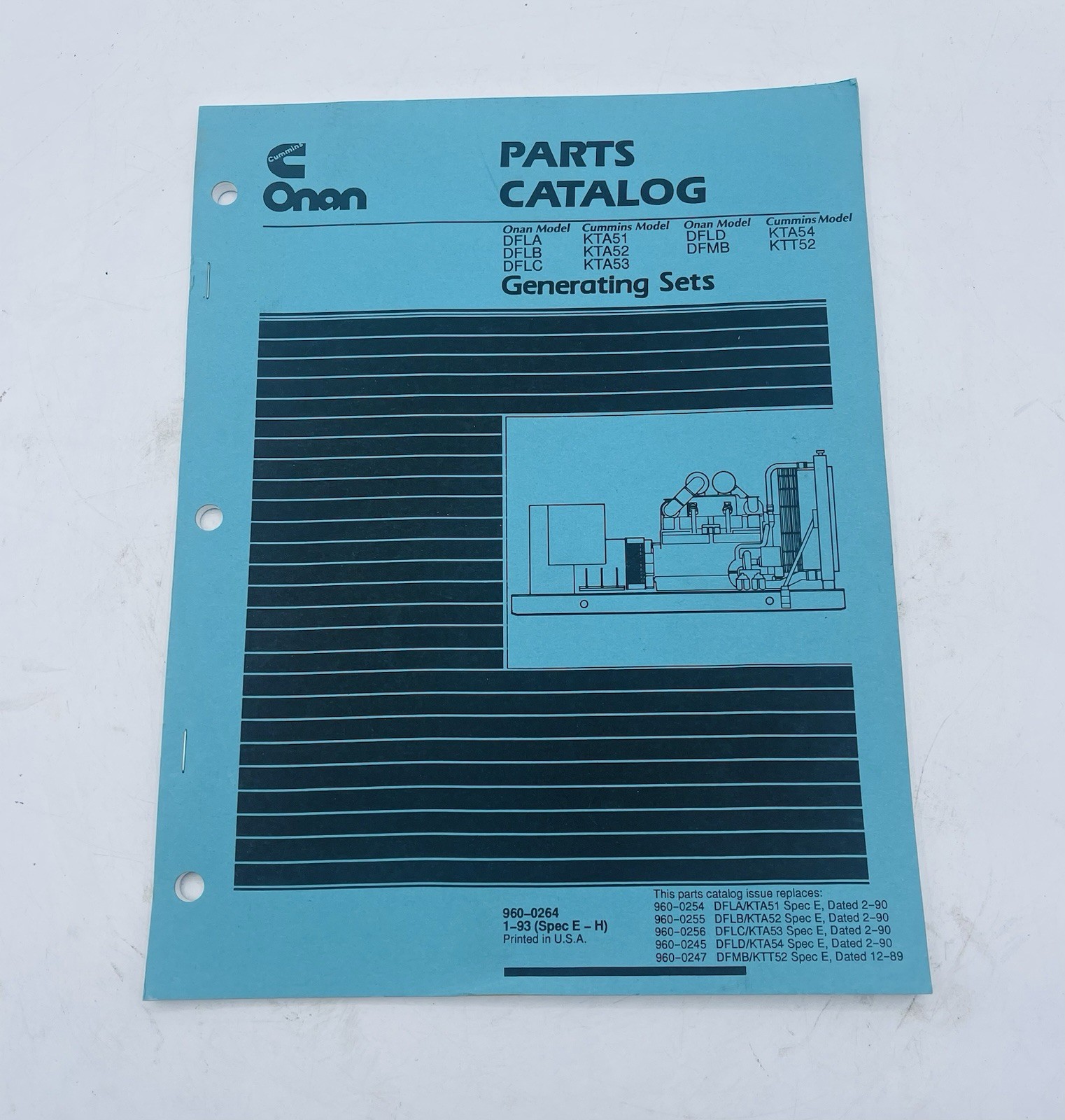 cummins onan generator parts catalog 960-0264 DFLA,DFLB,DFLC