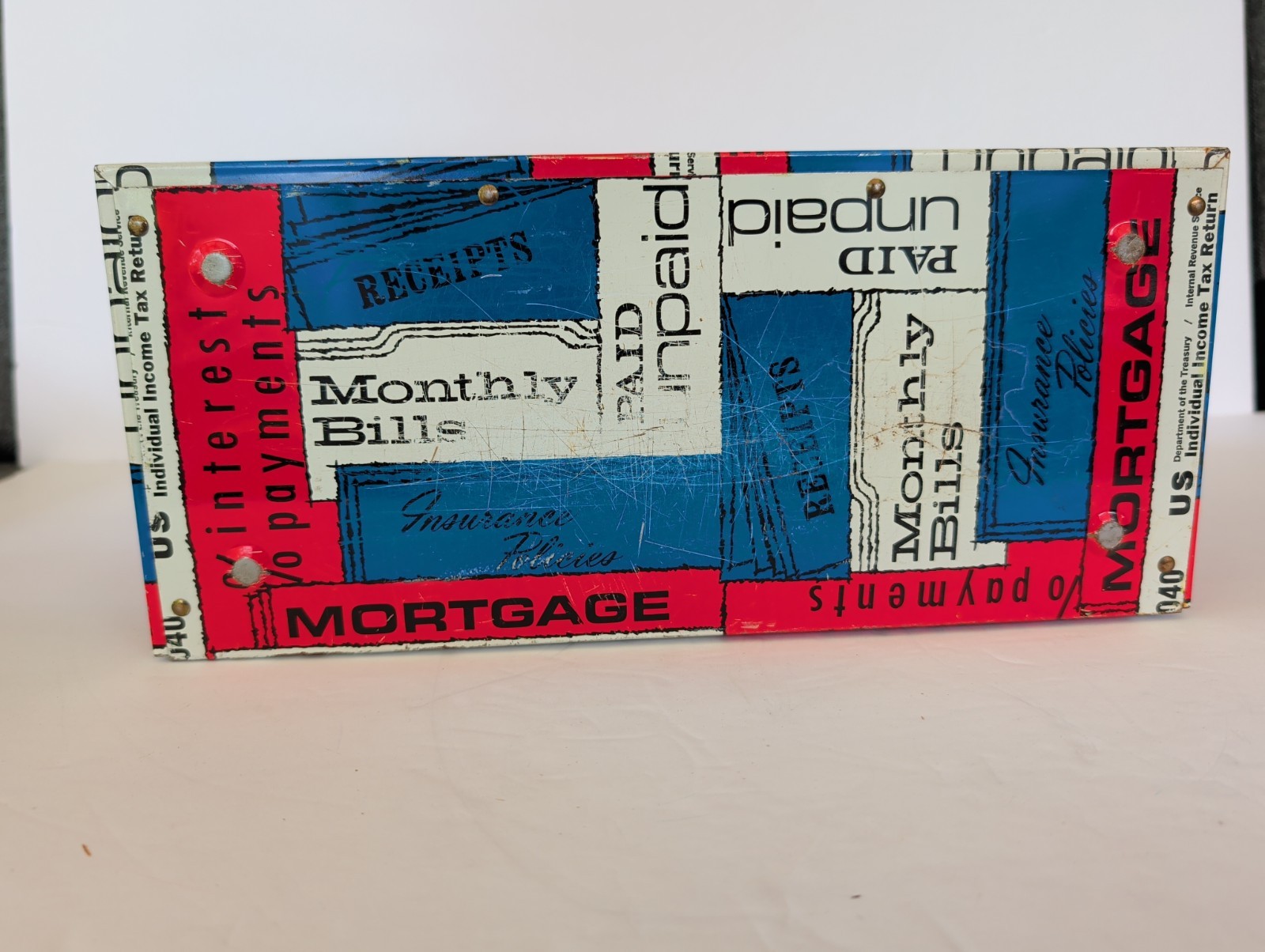 Vintage Porta File Personal Vertical File Box 1970s Red White Blue Ballonoff