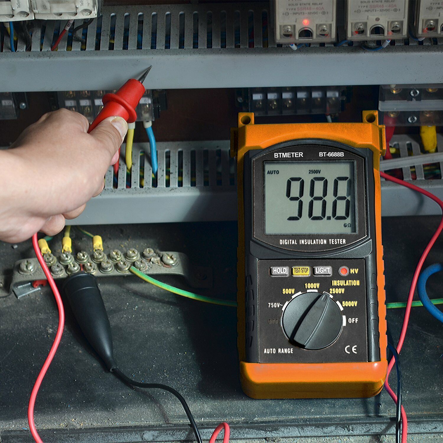 Megohmmeter 200GΩ 5000V 750V AC Auto-Range 1999C Megger Insulation Resistance