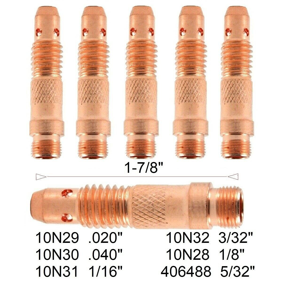 5 Pack 406488 TIG Welding Collet Body 5/32 Fits TIG Torch 17 18 26 Series