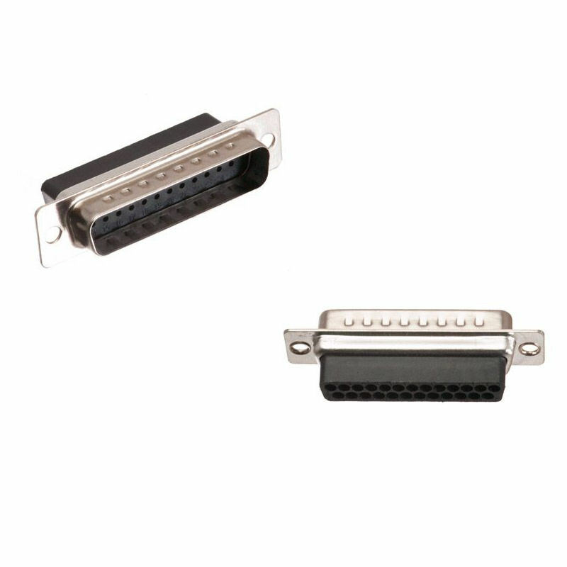5 Pack DB25 25-Pin Male D-SUB Crimp Pin Connector Adapter Plug Socket Assembly