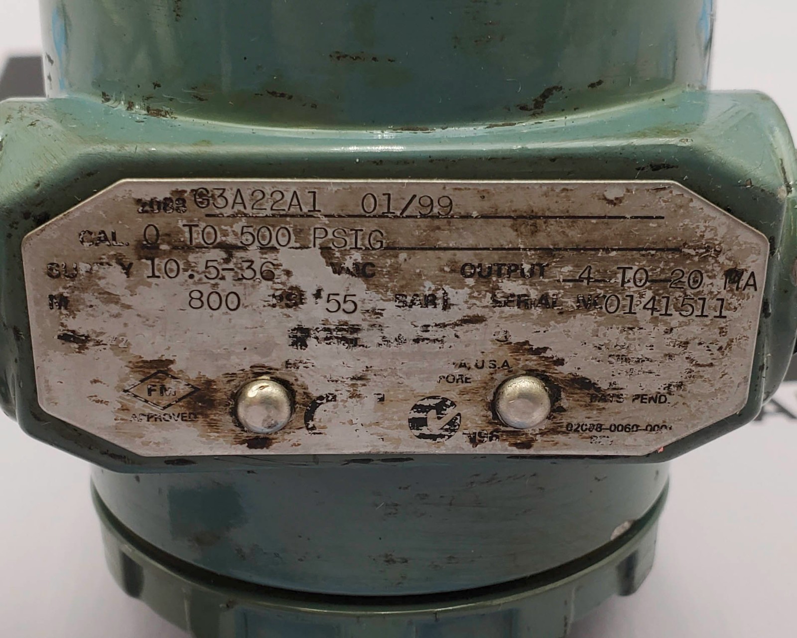 Rosemount 2088G3A22A1 Pressure Transmitter 800PSI 55 Bar