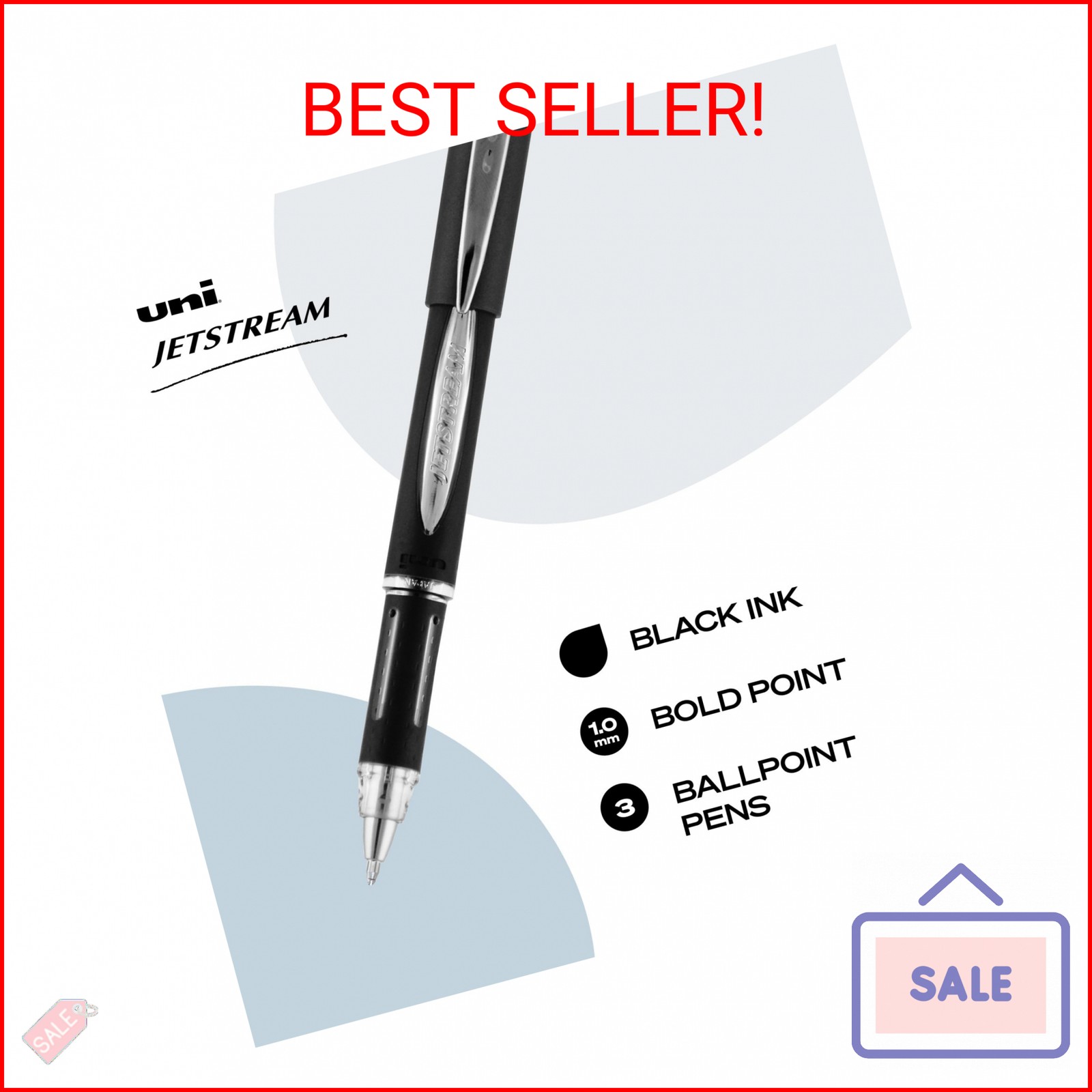 uniball™ Jetstream Ballpoint Pens, Medium Point (1.0mm), Black, 3 Pack