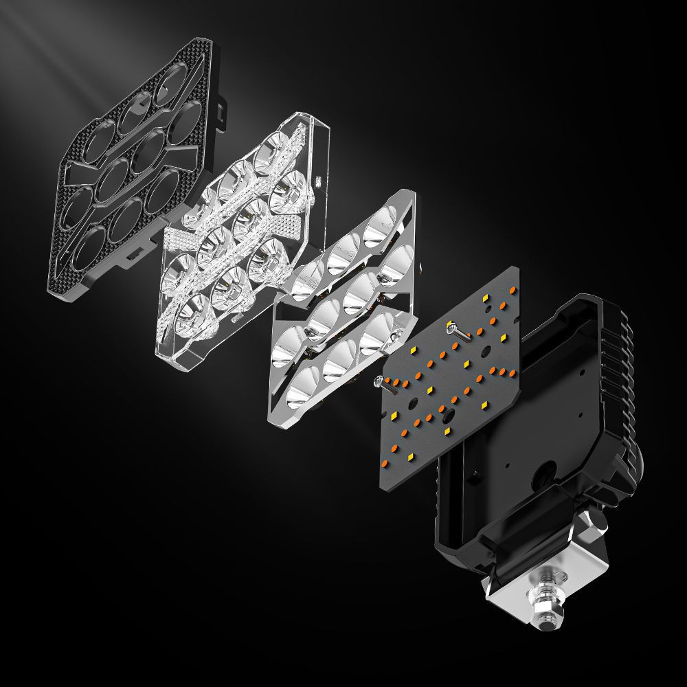 2X Square 4.3» in LED Work Light Headights Fit John Deere Kubota Kubota Tractor