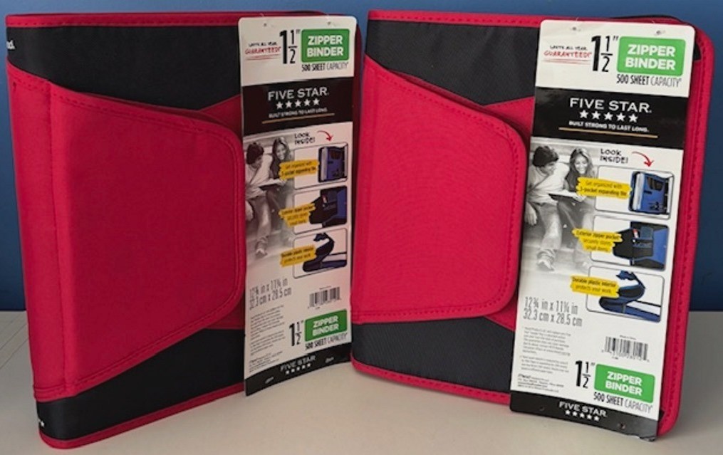CHOICE OF 3 RING BINDER-MEAD (black-blue-red-magenta) OR CASE-IT D-900 (Pink)