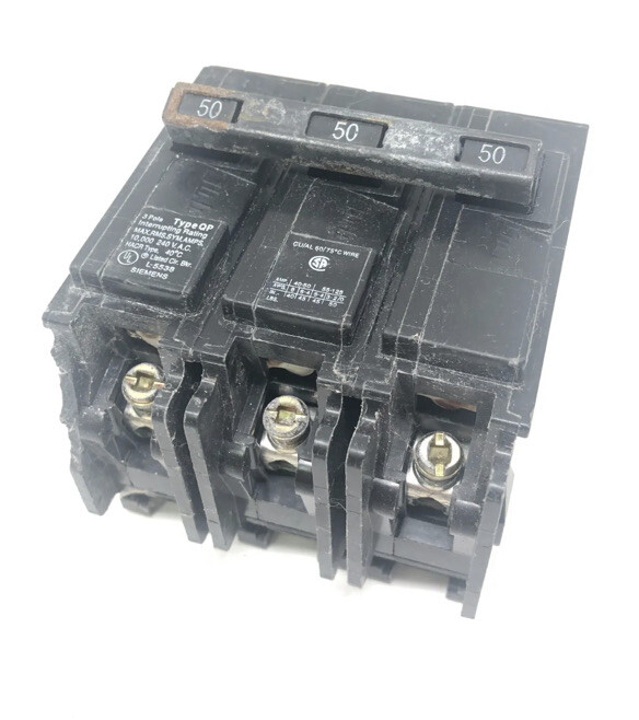 Siemens Q350 Circuit Breaker, 50 A, 240V Ac, 3 Pole, Plug In Mounting