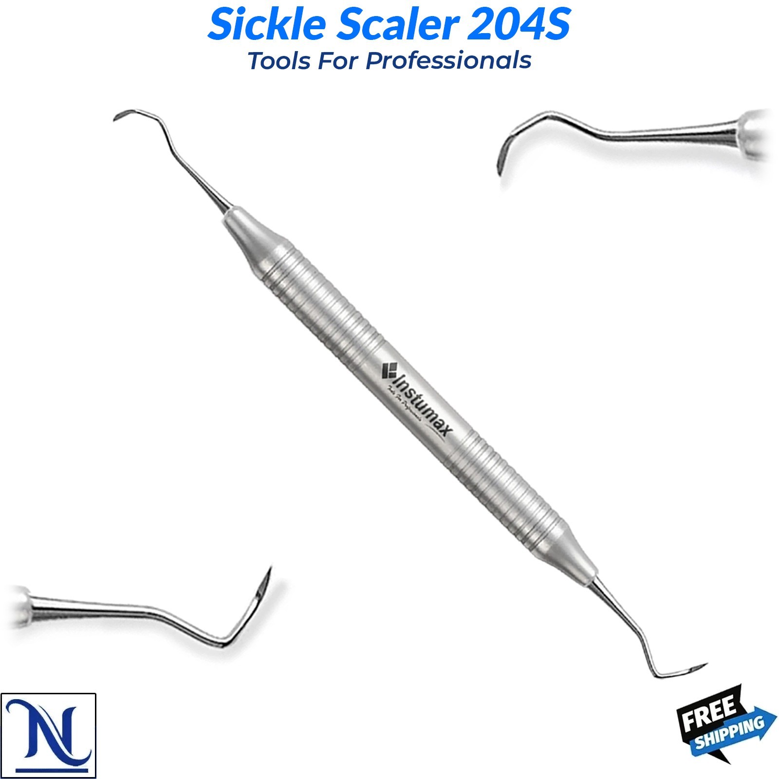 Sickle Scaler 204S – CE Certified Stainless Steel Dental Hygiene Periodontal Pic