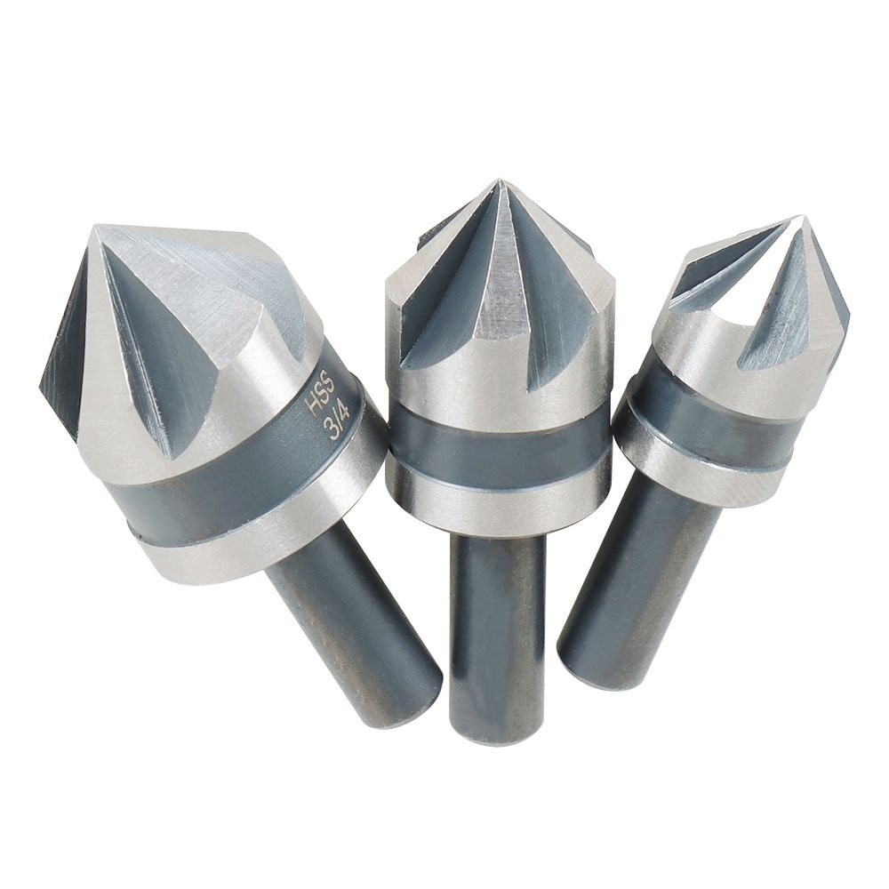 5 Pack High-Speed Steel Countersink Drill Bit Set For Metals Wood And Plastic