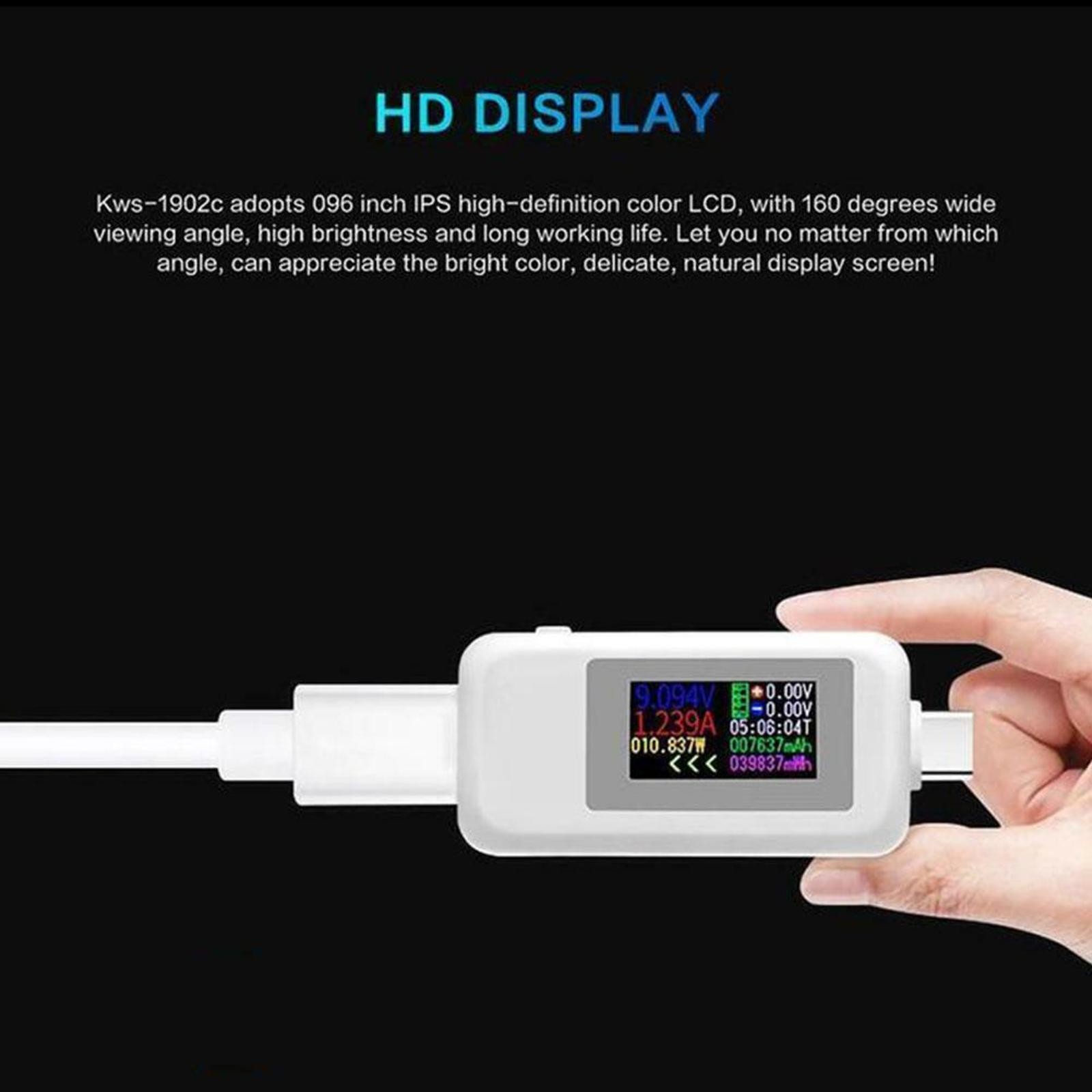 Type-C Power Tester Voltage Current Capacity Meter USB-C Multimeter 5A 4-30V C