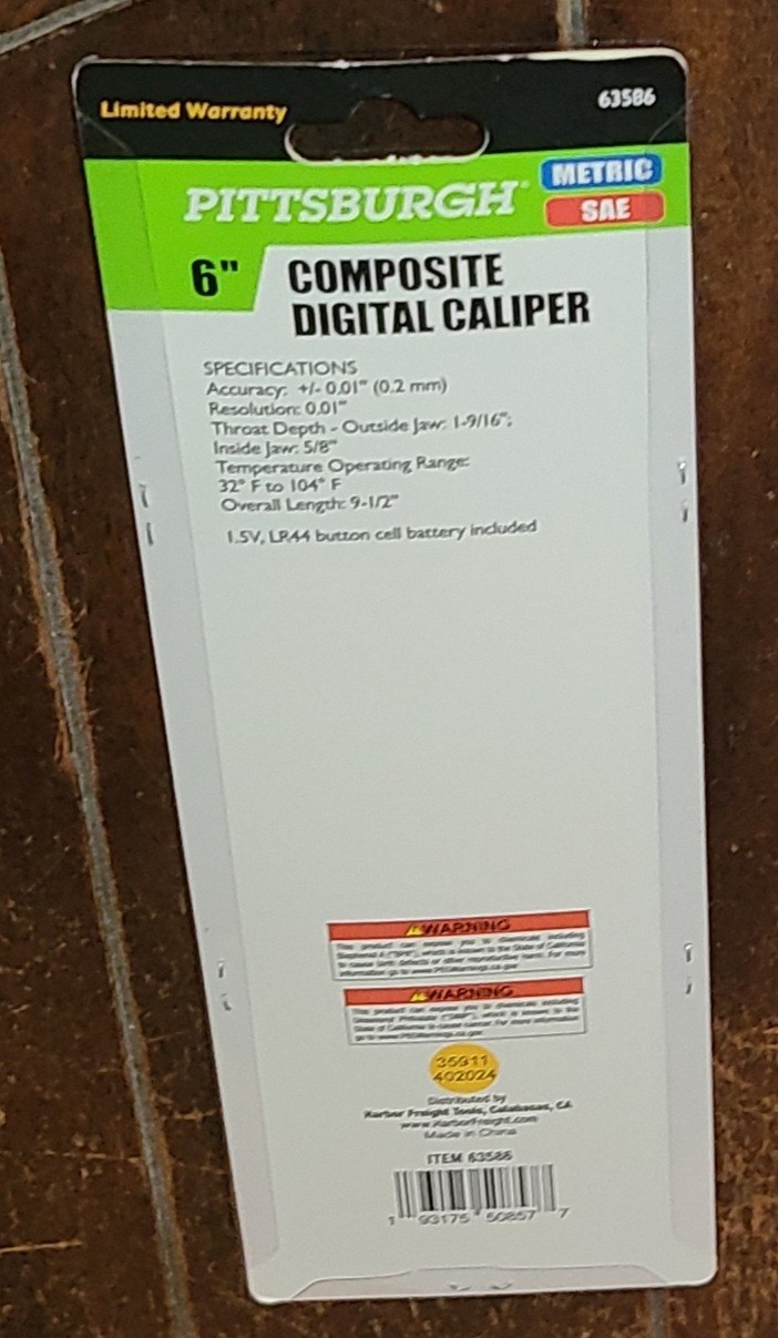 PITTSBURGH 6″ Composite Digital Caliper (Metric/SAE) #63586